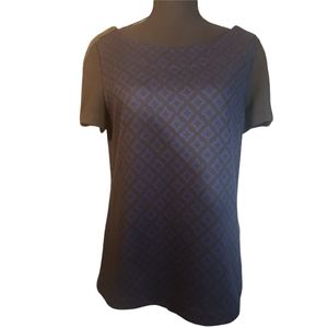 Dana Buchman womens black & royal blue w leather zipped sleeve accent size M